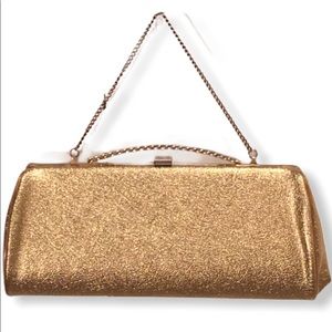VINTAGE GOLD METALLIC CLUTCH /PURSE